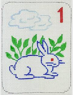 Mahj Jong Tiles Mini -Rabbit by Kate Dickerson Needlepoint Collections (thumbnail)