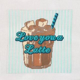 Lucky Lotus Needlepoint Love You A Latte Needlepoint Canvas by Lucky Lotus (thumbnail)