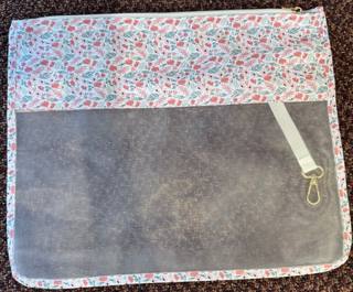 Sage/Blush Floral Project Bag by Officially Needlepoint (thumbnail)