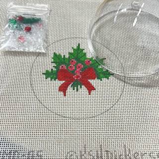 XMD-05 Holly with Berries and Red Bow by Kate Dickerson Needlepoint Collections (thumbnail)