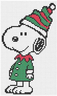 PEANUTS Christmas - Snoopy in Elf Costume Canvas by Officially Needlepoint (thumbnail)