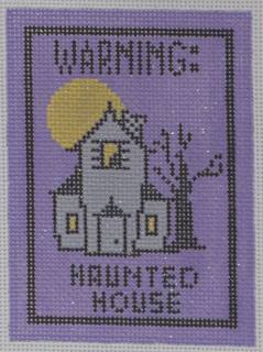 warning, haunted house by Kimberly Ann Needlepoint (thumbnail)