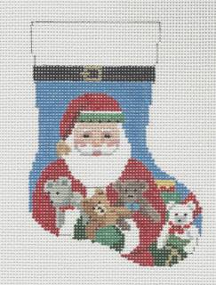 Mini Sock - Teddy Santa by Liz Goodrick-Dillon (Tapestry Tent, via Susan Roberts) (thumbnail)