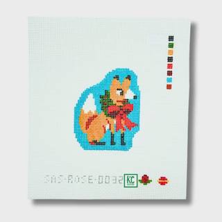 Christmas Fox Canvas by Saturnalia Stitching (thumbnail)
