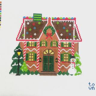 Gingerbread House Canvas by Town Stitch (thumbnail)