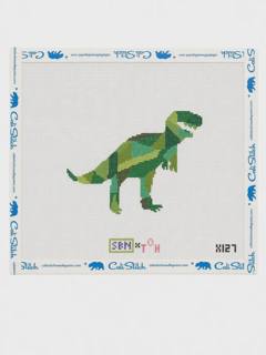 Green T-rex Dinosaur by Susan Battle Needlepoint (thumbnail)