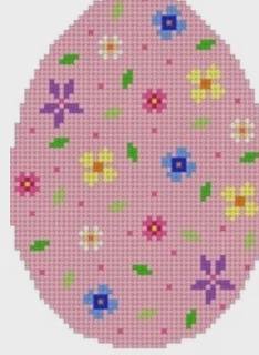 Mini Flowers - Pink - 4" Egg by Liz Goodrick-Dillon (Tapestry Tent, via Susan Roberts) (thumbnail)