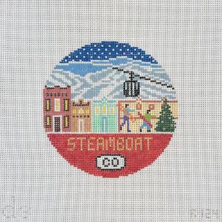 Steamboat Round Canvas by Doolittle Stitchery (thumbnail)