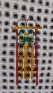 Sled with Blue Crab by Anne Fisher Needlepoint (thumbnail)