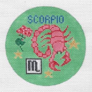 Scorpio Zodiac Ornament Canvas by Doolittle Stitchery (thumbnail)