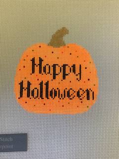 Neon Happy Halloween Pumpkin by Silver Stitch Needlepoint (thumbnail)
