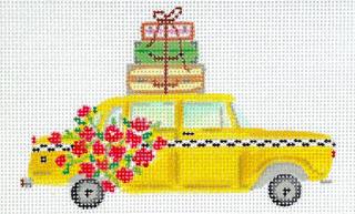 NYC Yellow Cab Ornament by Kate Dickerson Needlepoint Collections (thumbnail)