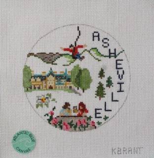 Asheville Travel Round by Atlantic Blue Canvas (thumbnail)