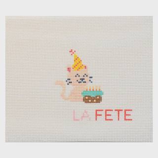 La Fete Needlepoint Party Animals Kitty Needlepoint Canvas by La Fete Needlepoint (thumbnail)