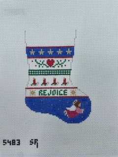 Heart, Candle, Angel Stripe Mini Stocking by Liz Goodrick-Dillon (Tapestry Tent, via Susan Roberts) (thumbnail)