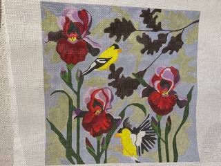 Irises with FInches by Melissa Prince Designs (thumbnail)