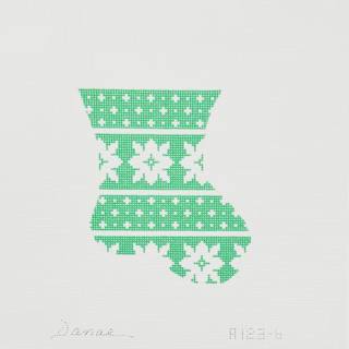 Green Intarsia Mini Sock by Danae (thumbnail)