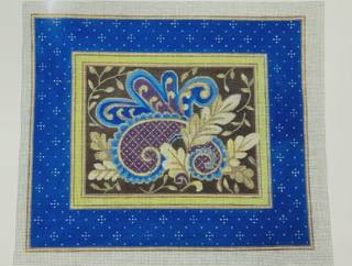 Blue Leaf Tallit by Gone Stitching (thumbnail)