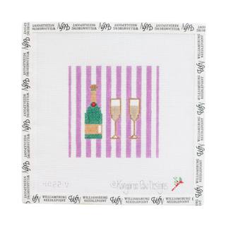 Champagne Coaster Violet Stripes by Kangaroo Paw Designs (thumbnail)