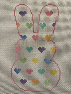 Heart Bunny Multicolor by Silver Stitch Needlepoint (thumbnail)
