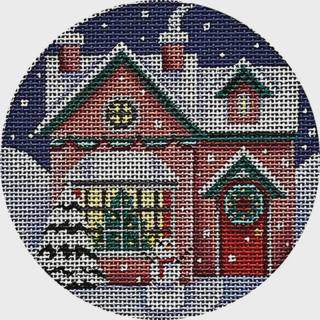 Rebecca Wood Designs Cozy Christmas Cottage Needlepoint Canvas by Rebecca Wood Designs (thumbnail)