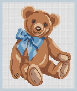 Teddy Bear Blue Canvas by Princess of Whales (thumbnail)