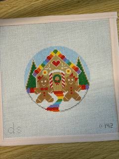 Gingerbread House with Gingerbread People by Doolittle Stitchery (thumbnail)