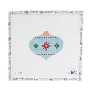 Retro Blue Ornamanet by Blueberry Point Canvas (thumbnail)