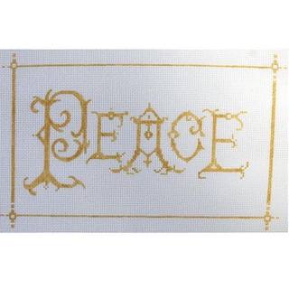 Peace - Gold Ornate Letters by The Plum Stitchery (thumbnail)