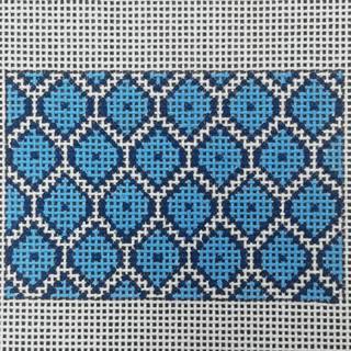 Blue Fish Scale Luggage Tag Canvas by The Gingham Stitchery (thumbnail)
