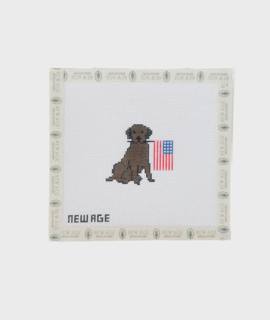 Chocolate Lab with American Flag Canvas by New Age Needlepoint (thumbnail)