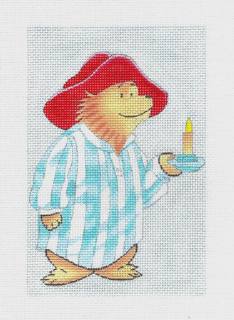 "Paddington Bear with his Candle" ~ Child's Ornament handpainted 18 Mesh Needlepoint Canvas by Silver Needle by Silver Needle (thumbnail)