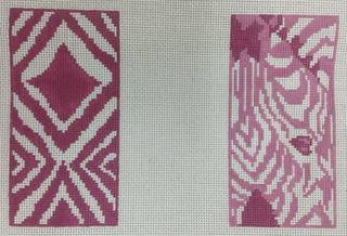 pink zebra double eyeglass case by Anne Fisher Needlepoint (thumbnail)