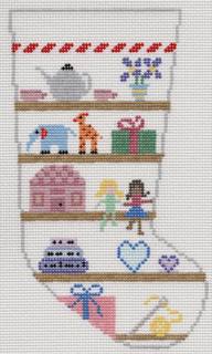 Girl Shelves Stocking on 13 mesh - Trunk Show by Doolittle Stitchery (thumbnail)