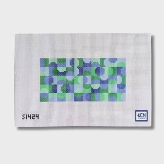 Blue/Green Graphic Eyeglass Case Needlepoint Canvas by KCN Designers (thumbnail)