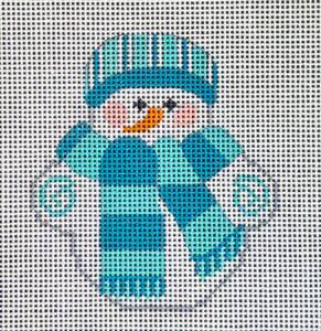 Snowman w/Blue Striped Scarf by Danji Designs (thumbnail)