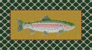 Rainbow Trout Lumbar Pillow by Susan Roberts Needlepoint (thumbnail)