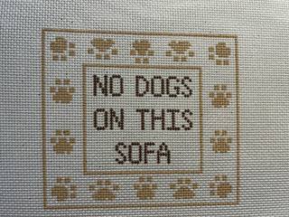 No Dogs on Sofa - Tan by Stitchtent (thumbnail)
