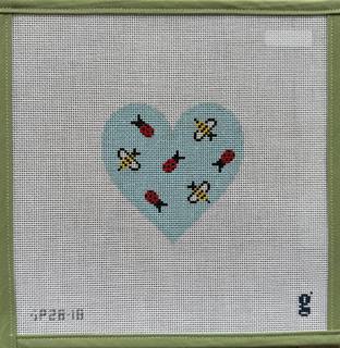 Love Bug Blue Heart by Goodpoint Needlepoint (thumbnail)
