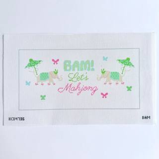 Bam Let's Needlepoint Lumbar Printed Canvas by KCN Designers (thumbnail)