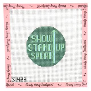 Show Up Round Needlepoint Canvas by KCN Designers (thumbnail)