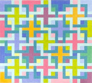 Pucci Inspired Interlocking Squares by Kate Dickerson Needlepoint Collections (thumbnail)