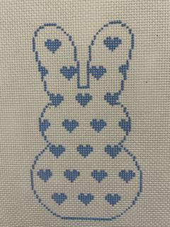 Heart Bunny Blue by Silver Stitch Needlepoint (thumbnail)