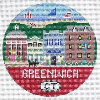 Greenwich Round Canvas by Doolittle Stitchery (thumbnail)