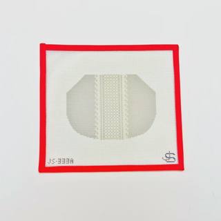 Kiss Lock Bag Canvas - Lace Stripe Greyscale by Jeni Sandberg Needlepoint (thumbnail)