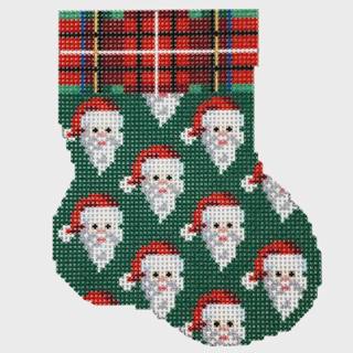 Santa Mini Sock by Two Sisters Needlepoint (thumbnail)