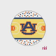 Auburn basketball court round by Needlepoint by Laura (thumbnail)