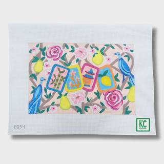 MahJongg Tiles Floral Canvas by Alice Peterson (thumbnail)