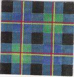 KCN Designers Blue Plaid Starter Needlepoint Canvas by KCN Designers (thumbnail)