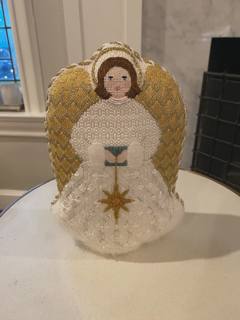 Angel tree topper, 2 sided with stitch guide by Patricia Sone (thumbnail)